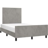  Posteljni okvir z vzglavjem svetlo siv 120x200 cm žamet, (20794817) | Shoptok.si