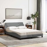 Krevet s madracem Dover svjetlosivi 140x200 cm od tkanine | Eponuda.com