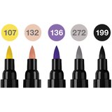 Marker OBOSTRANI PITT ARTIST 5BOJA FASHION INDIA INK FABER CASTELL 162006 SORTIRANO | Shoptok.si