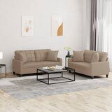vidaXL 2-dijelni set sofa s jastucima boja cappuccina od umjetne kože | shoptok.hr