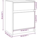  Nočna omarica 40x31x50 cm trdna borovina, (20624077) | Shoptok.si