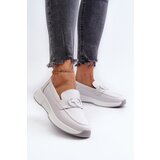 S. BARSKI Light Grey Women's Platform Leather Moccasins S.Barski LR490 | Shoptok.si