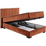 MID.YOU POSTELJA Z VZMETNICO 120 cm x 200 cm , tekstil, leseni material barve konjaka | Shoptok.si