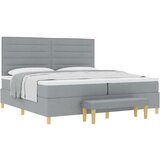 vidaXL okvir za krevet s madracem i klupom svijetlosiva 200x200 cm tkanina Cijene