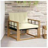 vidaXL Set vanjskih sofa Čvrsto drvo akacije i Textilene Bijela i krem - Bijela i krem Mreža | shoptok.hr
