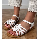 D/CEO White braided flat sole sandals Selvira | Shoptok.si