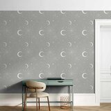  Tapeta - Cosmic Fireworks - Elegant pattern with moons and stars on a gray background. 50x1000 Standard | shoptok.hr