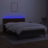  Box spring postelja z vzmetnico LED črna 140x200 cm blago, (20894971) | Shoptok.si