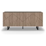 Marckeric Crna/natur niska komoda u dekoru hrasta 180x80 cm Milena - Cijene