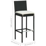  5-dijelni vrtni barski set s jastucima crni | shoptok.hr