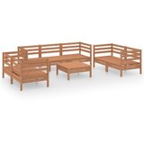  Vrtna sedežna garnitura 8-delna medeno rjava trdna borovina, (20675625) | Shoptok.si