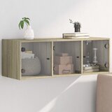 vidaXL Zidni ormarić sa staklenim vratima boja hrasta 102 x 37 x 35 cm | shoptok.hr
