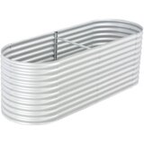  Visoka greda 240x80x81 cm pocinkano jeklo srebrna | Shoptok.si