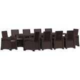  Vrtni set za objed 11 kom. Smeđa i sivosmeđa PP | shoptok.hr