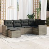  6-dijelni set vrtnih sofa od poliratana s jastucima svjetlosivi | shoptok.hr