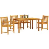  Vrtni set za objed 5 kom. Smeđa Čvrsto drvo akacije 140 x 80 x 74 cm | shoptok.hr