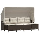 Maison Chic Seti vrtnega pohištva - Vrtna garnitura - Vrtni pohištvo set 5-delna z blazinami rjav poli ratan, (21819393) | Shoptok.si