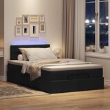 vidaXL Otomanska postelja z vzmetnico črn 120x200 cm blago Cene