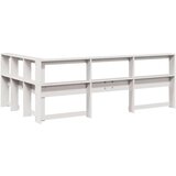  Knjižnica vzglavje L-oblike bela 120 cm trdna borovina | Shoptok.si