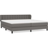  Box spring postelja z vzmetnico siva 200x200 cm umetno usnje, (20788886) | Shoptok.si