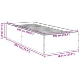 vidaXL Posteljni okvir rjav hrast 100x200 cm inženirski les | Shoptok.si