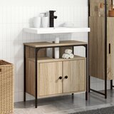vidaXL Stenska omara z umivalnikom Svetel hrast Inženirski les | Shoptok.si