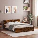  Okvir za krevet s uzglavljem i LED boja hrasta 150x200 cm | Eponuda.com