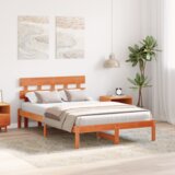  Krevetna konstrukcija s uzglavljem Voskastosmeđa 120x190 cm Puni bor | shoptok.hr