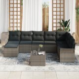 vidaXL 8-dijelni vrtni kauč set s jastučićima crni poli ratan | shoptok.hr