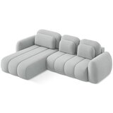 Makamii Svijetlo siva sklopiva/s prostorom za odlaganje kutna garnitura od bouclé tkanine (s lijevim kutom/s ležaljkom) Pele – | shoptok.hr