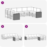  Sekcijska garnitura s jastukom 9 pcs Prirodna i bež Poliester | shoptok.hr