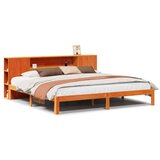 vidaXL Knjižna postelja brez vzmetnice vošč. rjava 180x200 cm borovina | Shoptok.si