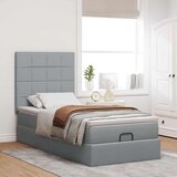  Otomanski krevet s madracem i LED svijetlosiva 80x200cm tkanina | shoptok.hr