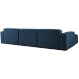 Scandic Temno modra kotna sedežna garnitura iz tkanine bouclé (levi kot) Roxy – | Shoptok.si