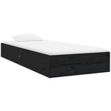  Posteljni okvir črn iz trdnega lesa 75x190 cm 2FT6, (20707559) | Shoptok.si