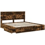Krevet s od storage s uzglavljem Dimljeni hrast 180 x 200 cm | Eponuda.com