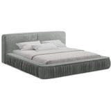 Makamii Sivi tapecirani bračni krevet s prostorom za odlaganje s letvičastim okvirom 180x200 cm Keoni - | shoptok.hr