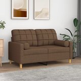  Dvosjed s ukrasnim jastucima smeđi 120 cm od tkanine | shoptok.hr