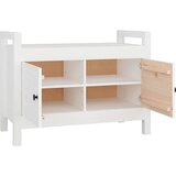  Klupa za hodnik bijela 80 x 40 x 60 cm od masivne borovine | shoptok.hr