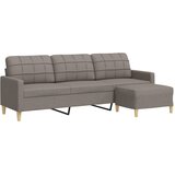  Trosjed s tabureom smeđesivi 210 cm od tkanine | shoptok.hr