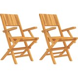 Maison Chic Zložljiv Vrtni Stoli - Stol za vrt 2 kosa 55x61x90 cm trdna tikovina JS2629, (21876278) Cene