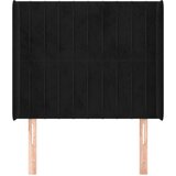  Uzglavlje s ušima crno 103x16x118/128 cm baršunasto | shoptok.hr