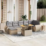 Maison Chic Seti vrtnega pohištva - Vrtna garnitura - Vrtni pohištvo set 8-delna z blazinami bež poli ratan, (21798874) | Shoptok.si