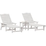 vidaXL 3-delni set vrtnarskih ležalnikov bela HDPE | Shoptok.si