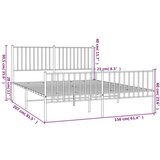 Metalni okvir kreveta uzglavlje i podnožje bijeli 150 x 200 cm | shoptok.hr