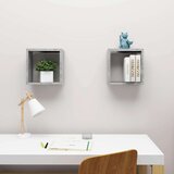  Stenske police kockaste 2 kosa betonsko sive 30x15x30 cm, (20915703) | Shoptok.si