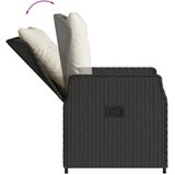  3-dijelni vrtni blagovaonski set s jastucima od poliratana crni Crna 80 x 80 x 74 cm | Shoptok.si