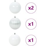  Set božićnih kuglica XXL 4 pcs Bijelo Plastika | shoptok.hr