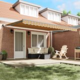 vidaXL Avtomatska Retraktibilna Tenda Črtasta 450x300 cm | Shoptok.si