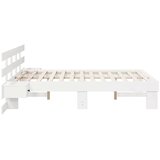  Krevetna konstrukcija Bijelo 140 x 190 cm Čvrsto borovo drvo | shoptok.hr